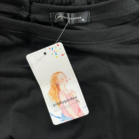 Pretty Garden Black Short Sleeve Jumpsuit: NWT - Picture 6 of 7